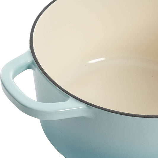 3 Quart Enameled Cast Iron Dutch Oven – Aqua - Curated Catalog Z4