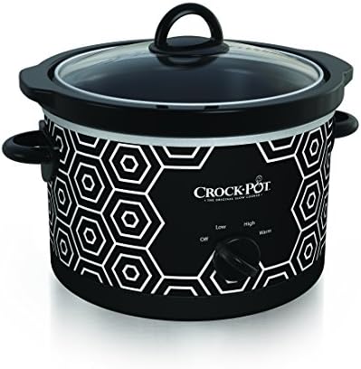 4.5 Quart Portable Slow Cooker – Black & White - Curated Catalog S8