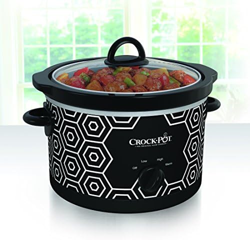 4.5 Quart Portable Slow Cooker – Black & White - Curated Catalog S8
