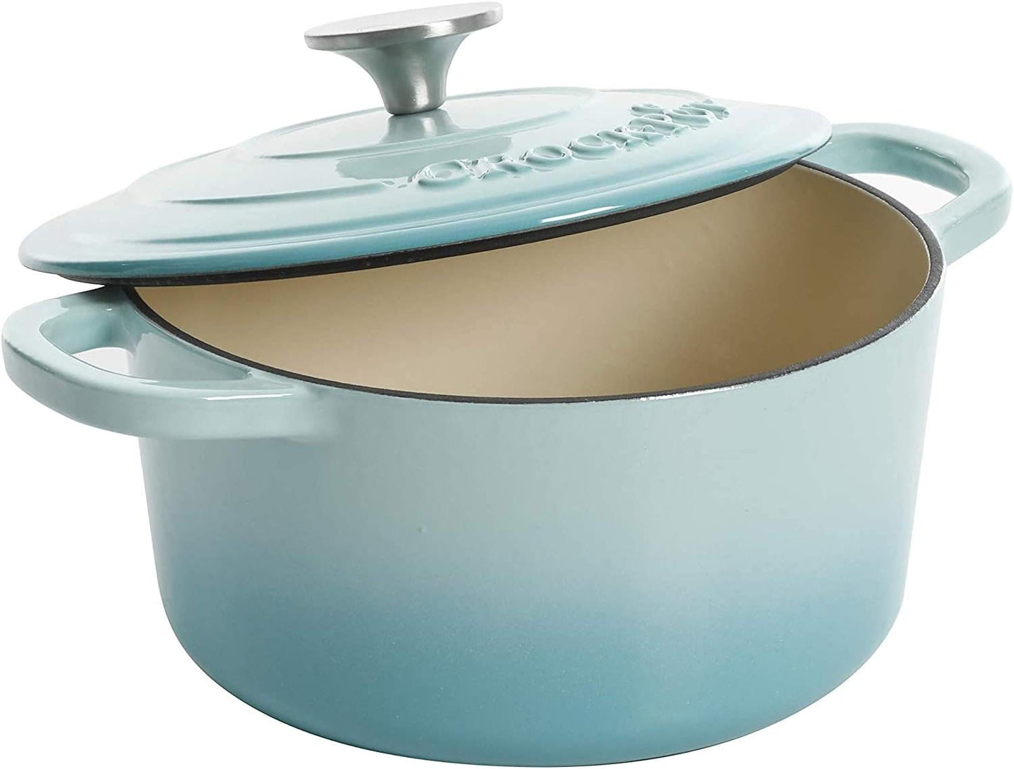 3 Quart Enameled Cast Iron Dutch Oven – Aqua - Curated Catalog Z4
