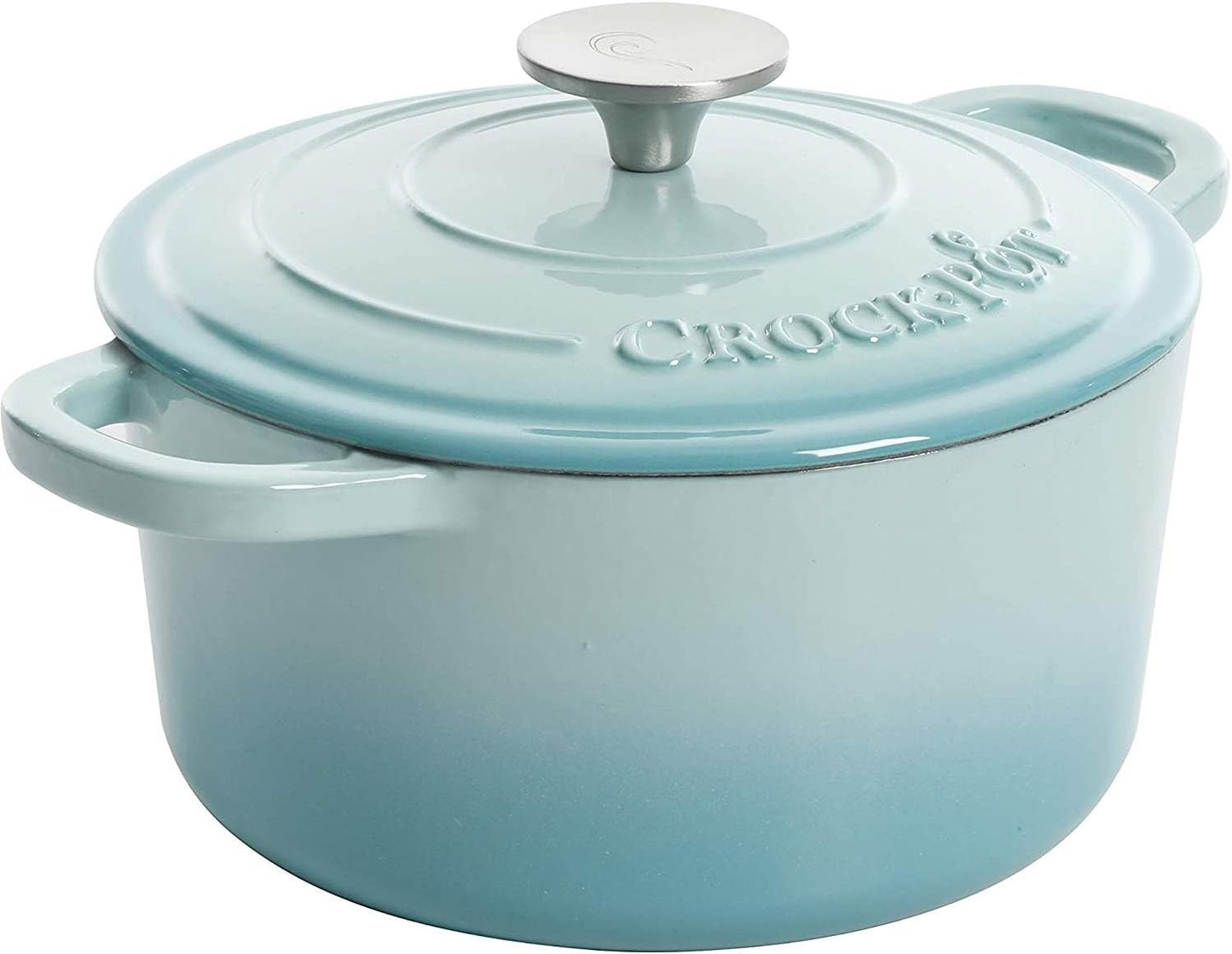 3 Quart Enameled Cast Iron Dutch Oven – Aqua - Curated Catalog G2